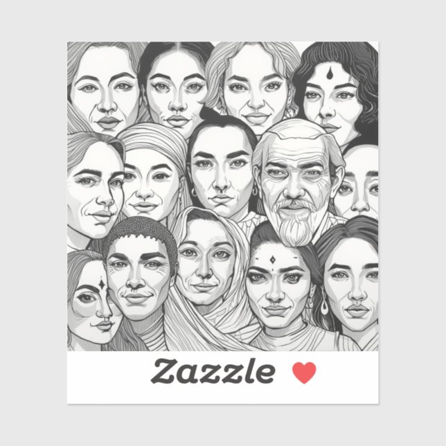 Black & White Paintings Celebrating Diversity  (Sheet)