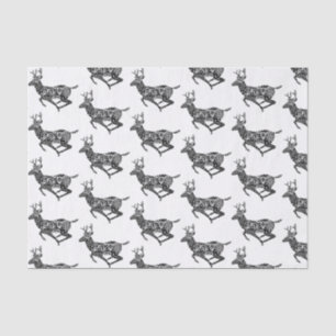 Black & White Paisley Deer Tissue Paper
