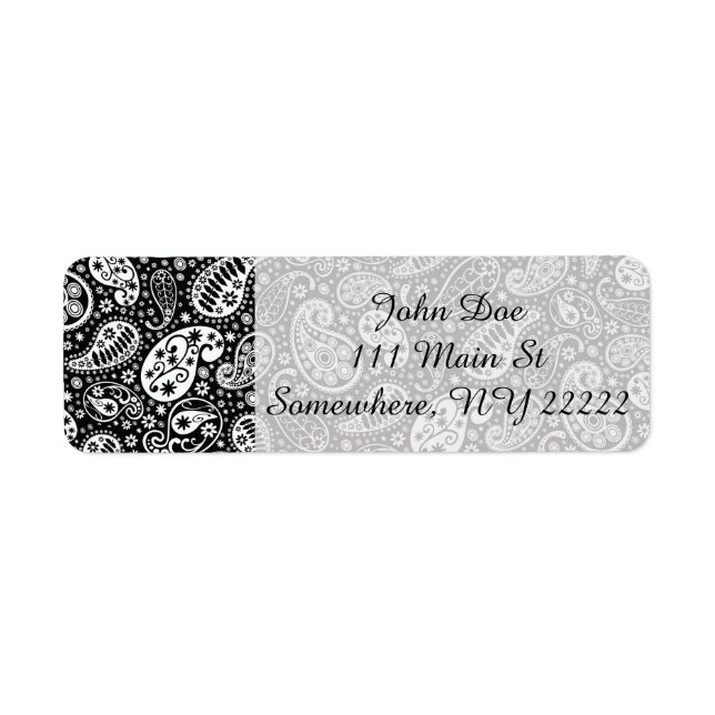 Black & White Paisley Floral (Front)