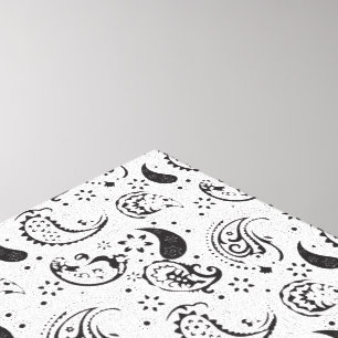 Black & White Paisley Pattern –Elegant Textile Art Canvas Print