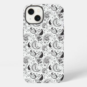 Black & White Paisley Pattern –Elegant Textile Art iPhone 13 Case
