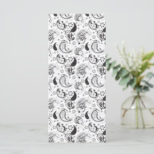 Black & White Paisley Pattern –Elegant Textile Art Menu