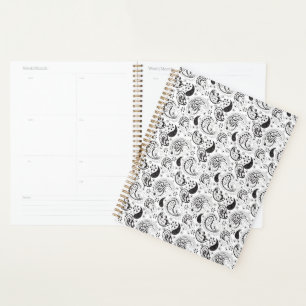 Black & White Paisley Pattern –Elegant Textile Art Planner