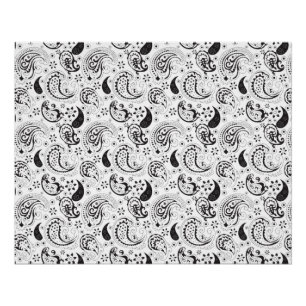 Black & White Paisley Pattern –Elegant Textile Art Poster
