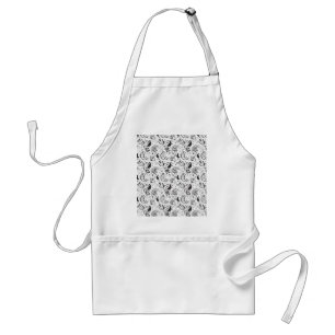 Black & White Paisley Pattern –Elegant Textile Art Standard Apron