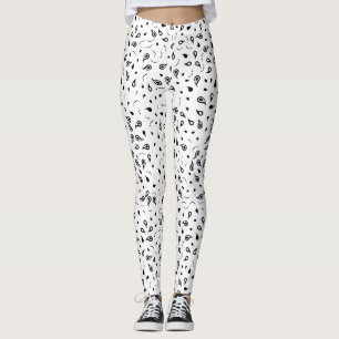 Black & White Paisley Print Leggings