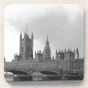 Black White Palace of Westminster Coaster