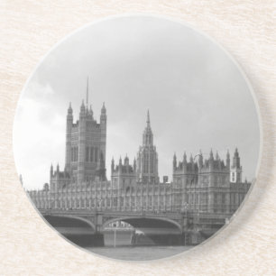 Black White Palace of Westminster Coaster