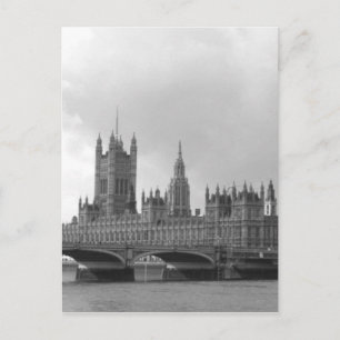 Black & White Palace of Westminster Postcard