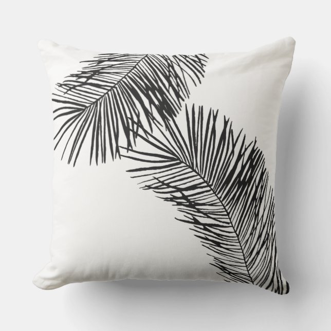 Black & White Palm  Cushion (Front)