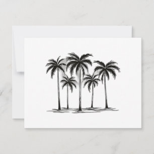 Black & White Palm Trees Graphic T-Shirt for Men W