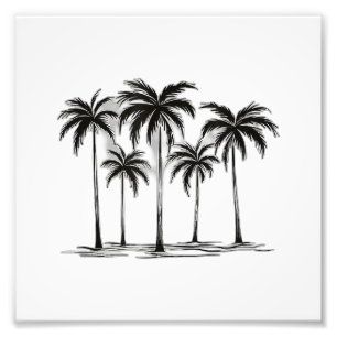 Black & White Palm Trees Graphic T-Shirt for Men W Photo Print