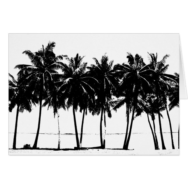 Black White Palm Trees Silhouette (Front Horizontal)
