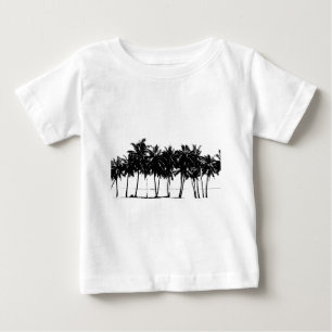 Black White Palm Trees Silhouette Baby T-Shirt