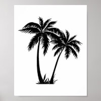 Black White Palm Trees Summer Sun Beach Women Men 
