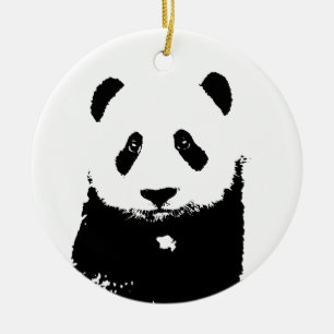 Black & White Panda Ceramic Tree Decoration