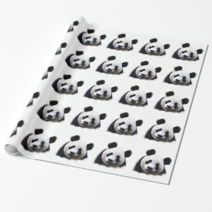 Black & White Panda Christmas Wrapping Paper