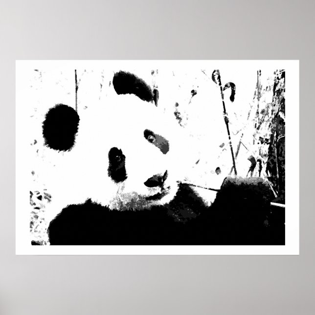 Black & White Panda Face Posters Prints (Front)
