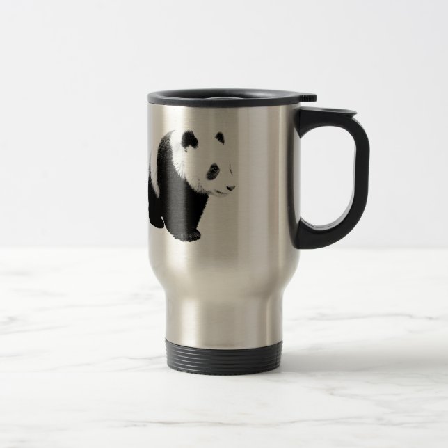 Black & White Panda Travel Mugs (Right)