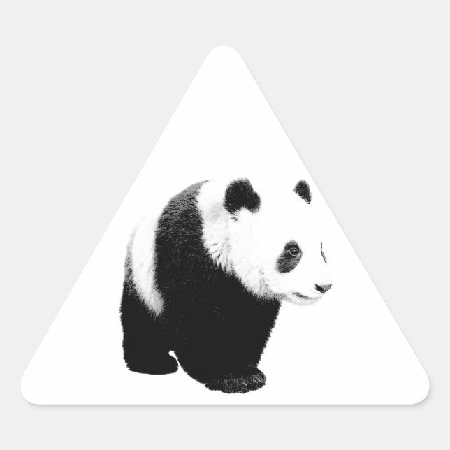 Black & White Panda Triangle Sticker (Front)
