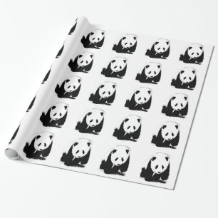 Black & White Panda Wrapping Paper