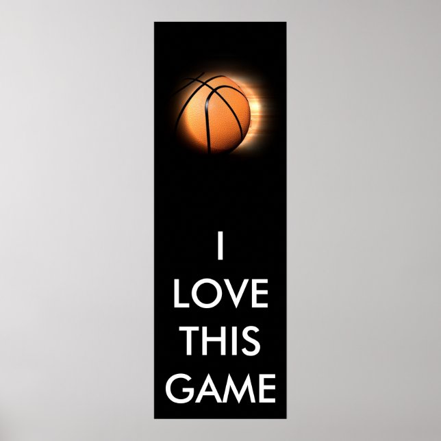 Black & White Panoramic Basketball Poster (Front)