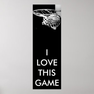 Black & White Panoramic Basketball Poster