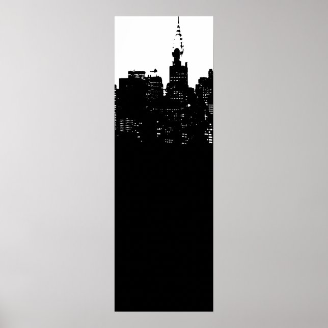 Black & White Panoramic New York City Poster (Front)