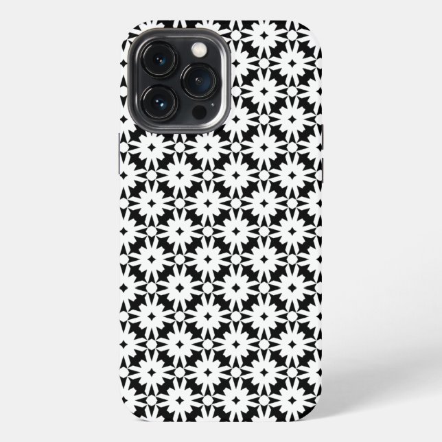 Black White Paper Flower Chain Pattern  iPhone Case (Back)
