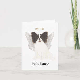 Black & White Papillon Sympathy Memorial Card