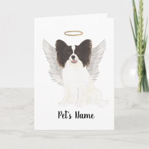 Black & White Papillon Sympathy Memorial Card