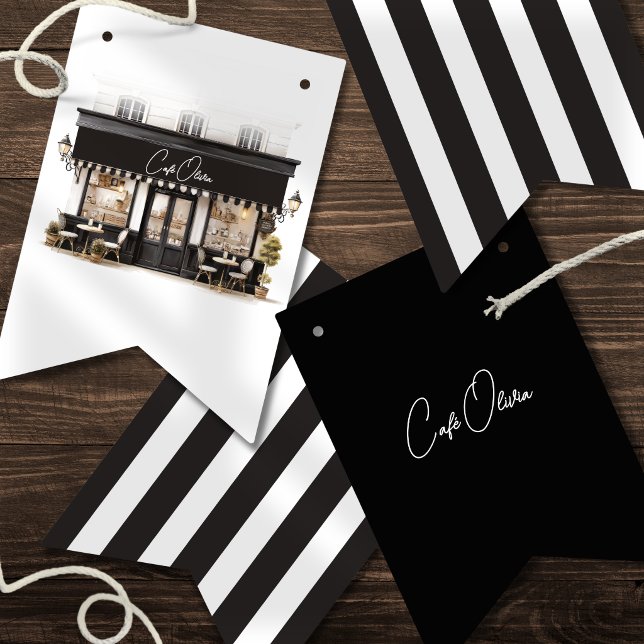 Black & White Paris Café Birthday Bunting (Creator Uploaded)