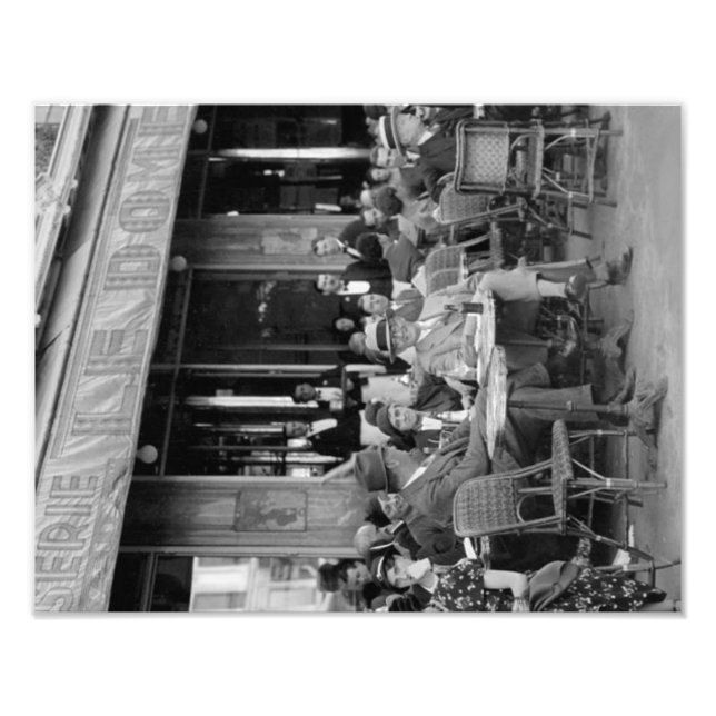 Black & White Paris Cafe Photo Print (Front)