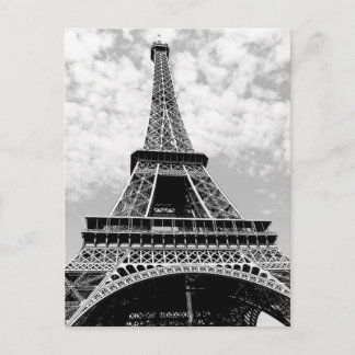 Black & White Paris Eiffel Tower Postcard