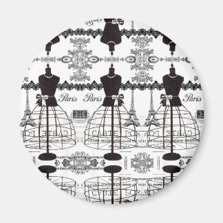 Black White Paris Fashion Mannequin Magnet