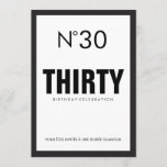 Black & White PARIS Theme 30TH Birthday Party Invitation<br><div class="desc">Black & White Paris Fashion Theme 30th Birthday Thirtieth Birthday Party Invitation</div>