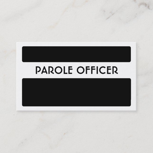 Black white Parole Officer business cards (Front)