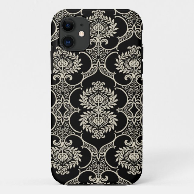 Black & White Pattern Damask iPhone 5 Case (Back)