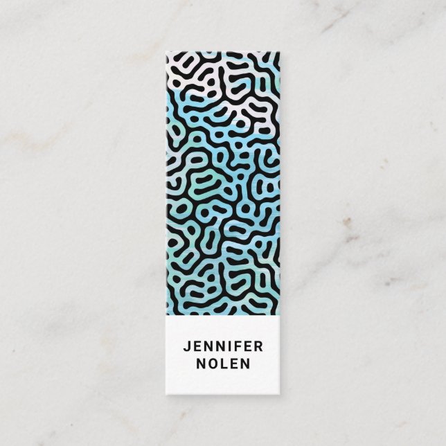 Black white pattern mini business card (Front)
