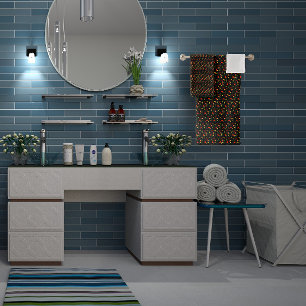 Black & white Pattern  mini wildflower  Bath Towel Set