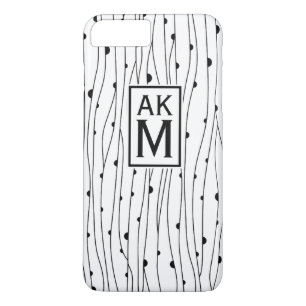 Black & White Pattern Monogram iPhone 7 Plus Case