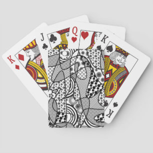 Black & White Pattern Patchwork 02 Playing Cards