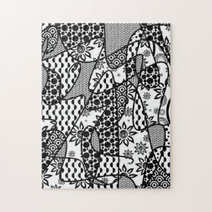 Black & White Pattern Patchwork 03 Jigsaw Puzzle