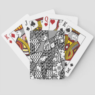 Black & White Pattern Patchwork 03 Playing Cards