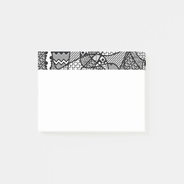 Black & White Pattern Patchwork 05 Post-it Notes (Front)