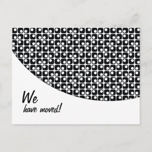 Black-&-White Pattern "We've Moved" Announcements