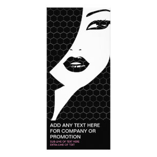 BLACK & WHITE PATTERNED GIRL Rack Card