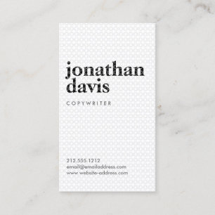 Black & White Patterned Name No. 2 Business Card