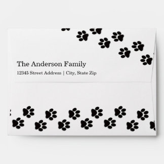 Black/White Paw Print - Envelope