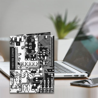 Black & white PCB board electronic printed circuit Thank You Card
